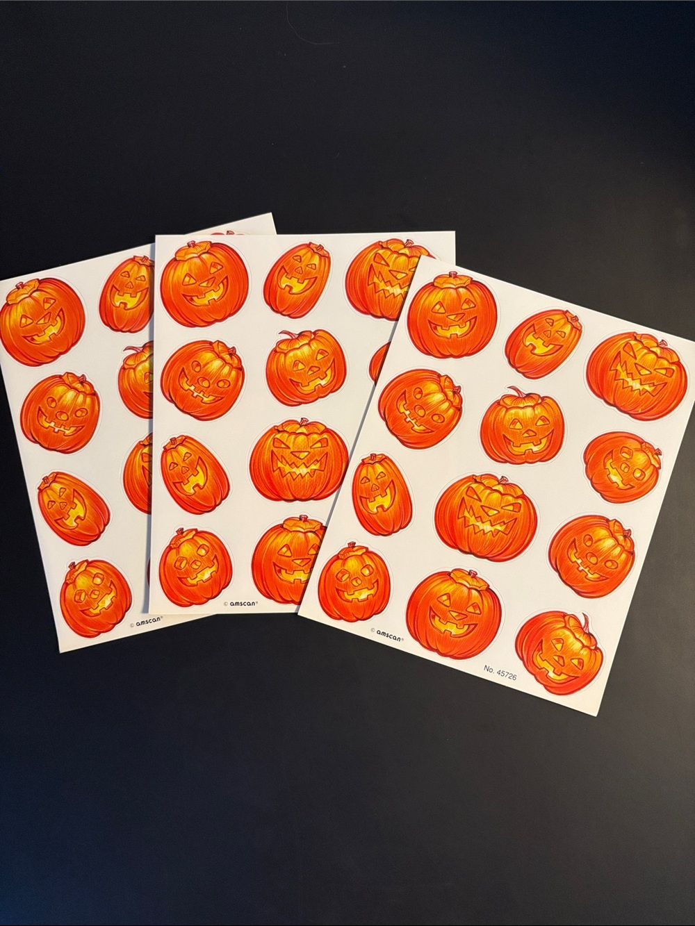 Vintage 90’s Halloween /Jack-o-Lantern Stickers- Amscan- 3 Sheets